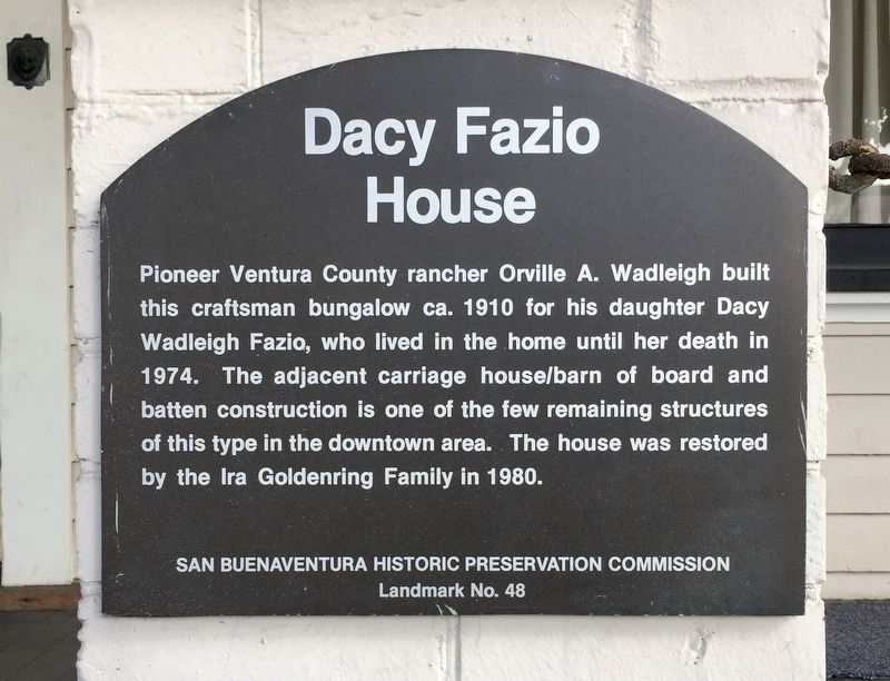 Dacy Fazio House Marker image. Click for full size.