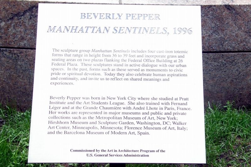 Manhattan Sentinels Marker image. Click for full size.