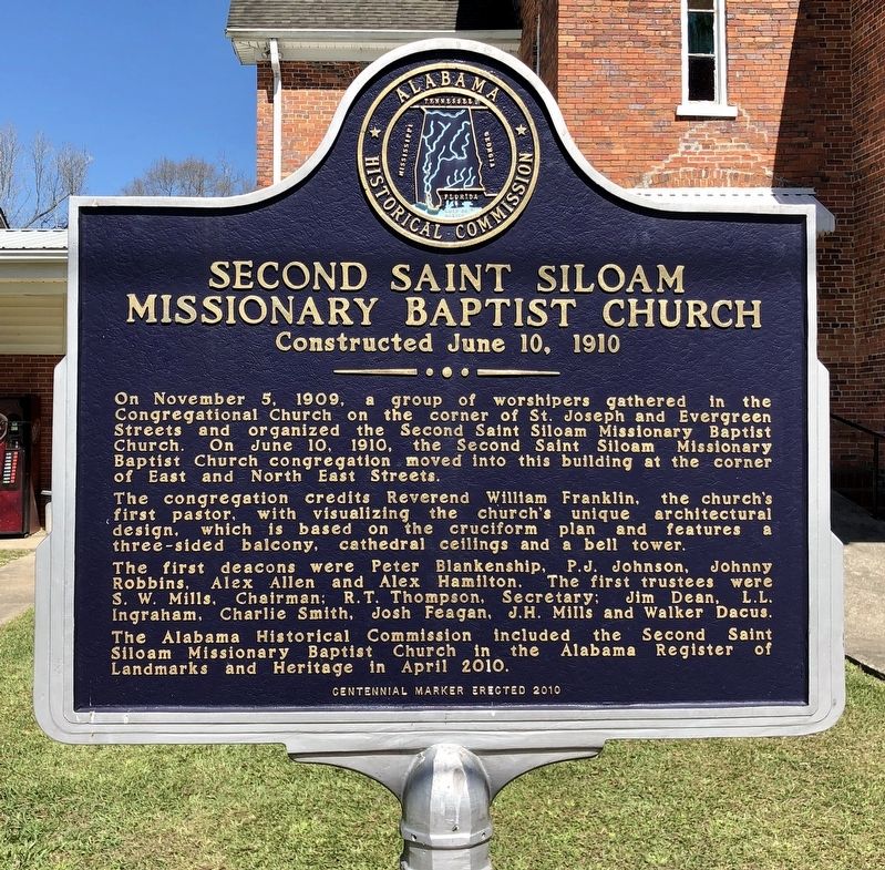 Second Saint Siloam Missionary Baptist Church Marker image. Click for full size.