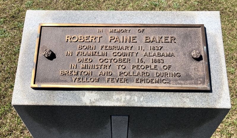 Nearby plaque about Reverend who ministered to yellow fever victims. image. Click for full size.