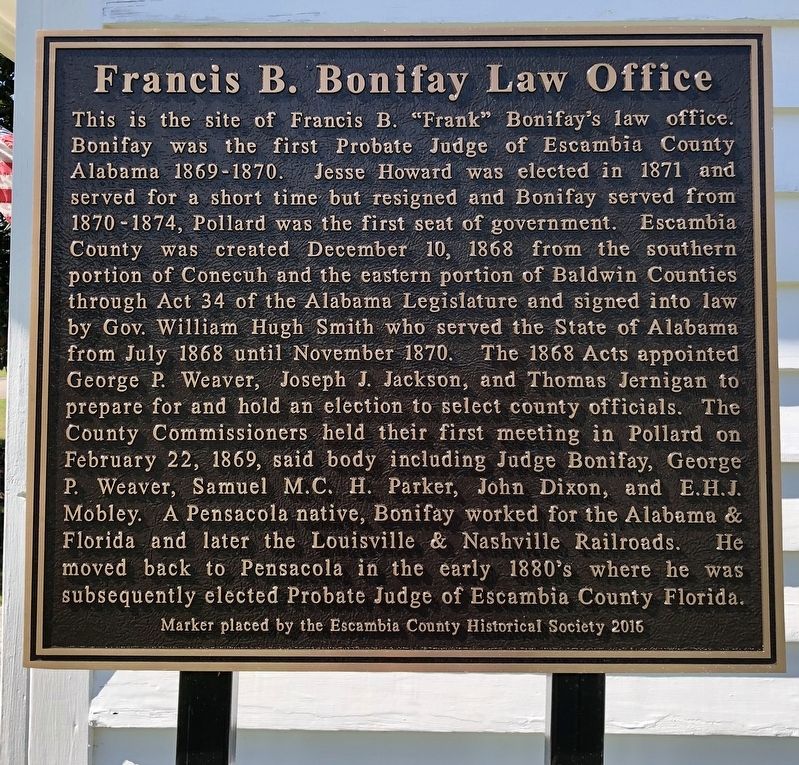 Francis B. Bonifay Law Office Marker image. Click for full size.