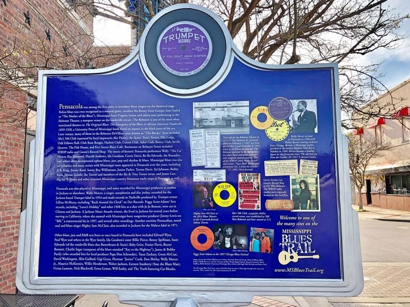 Pensacola Blues Marker (reverse) image. Click for full size.