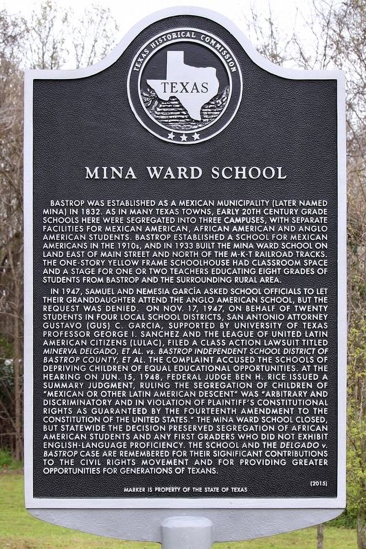 Mina Ward School Marker image. Click for full size.