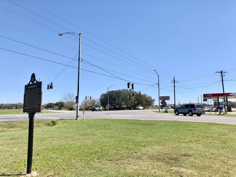 View of marker at intersection of AL-59 and CR-32. image. Click for full size.