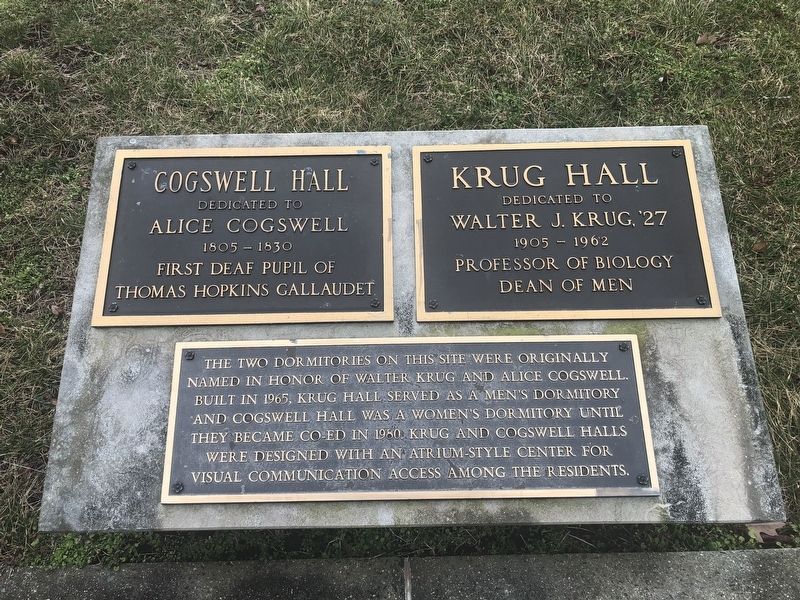 Cogswell and Krug Halls Marker image. Click for full size.