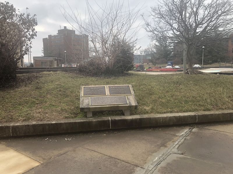 Cogswell and Krug Halls Marker. Click for full size. Cogswell and Krug Halls Marker image. Click for full size.