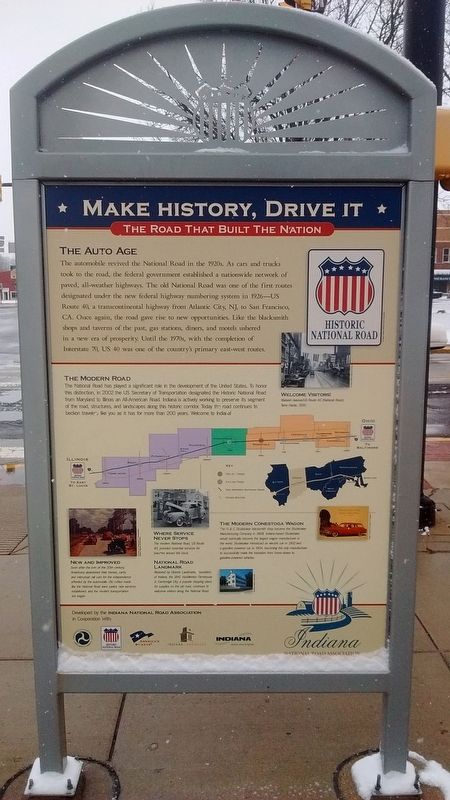 Historic National Road / Make History, Drive It Marker (Side 2) image. Click for full size.