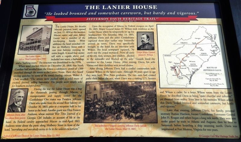 The Lanier House Marker image. Click for full size.