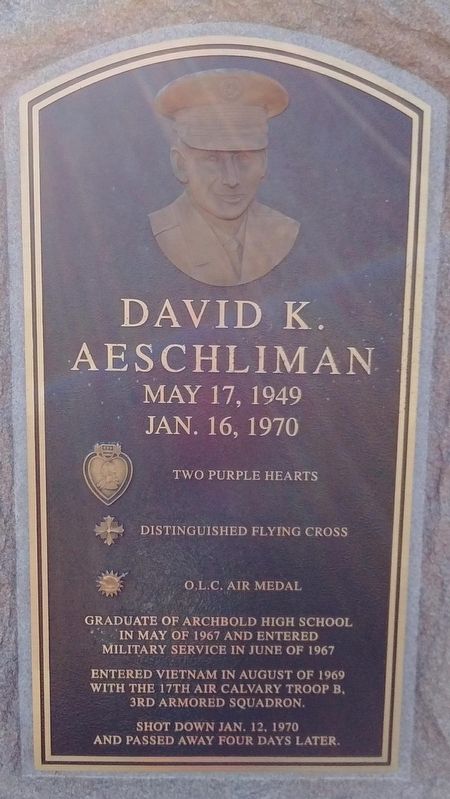 David K. Aeschliman Memorial image. Click for full size.