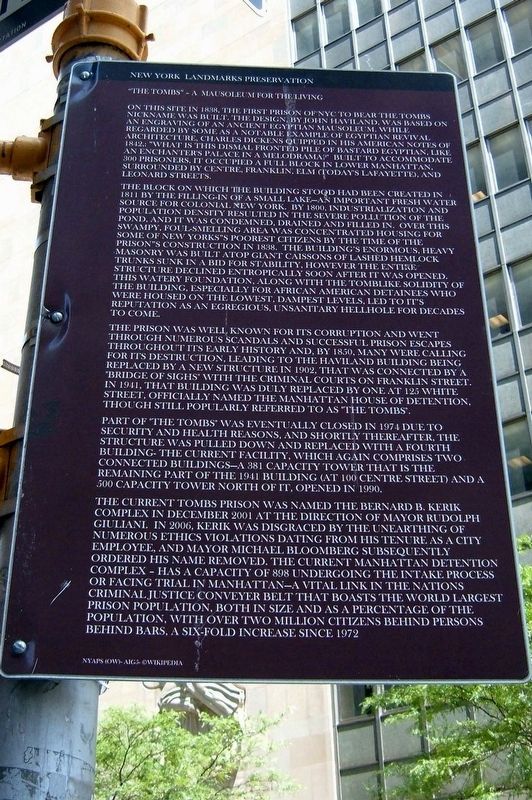 “The Tombs” – A Mausoleum for the Living Marker image. Click for full size.