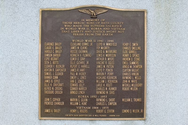 Bath County War Memorial image. Click for full size.