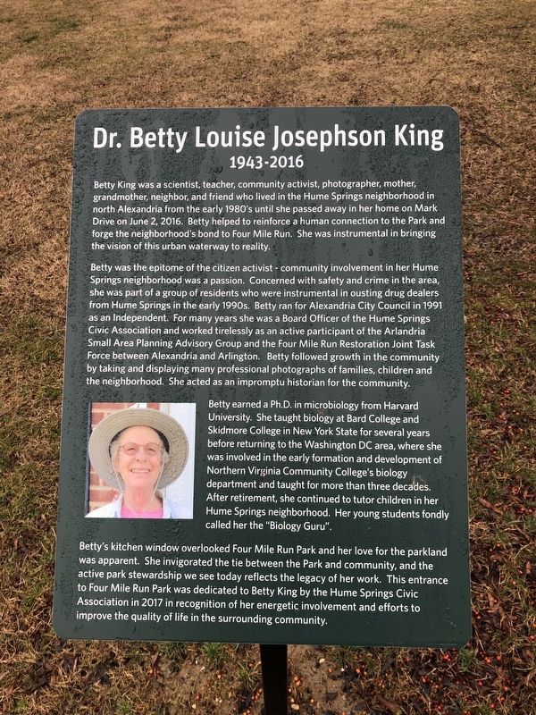 Dr. Betty Louise Josephson King Marker image. Click for full size.