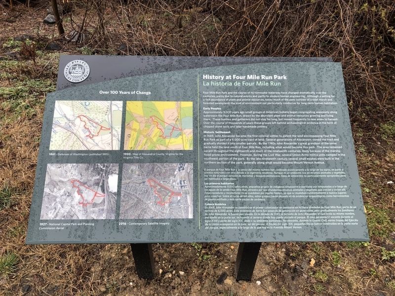 History at Four Mile Run Park Marker image. Click for full size.