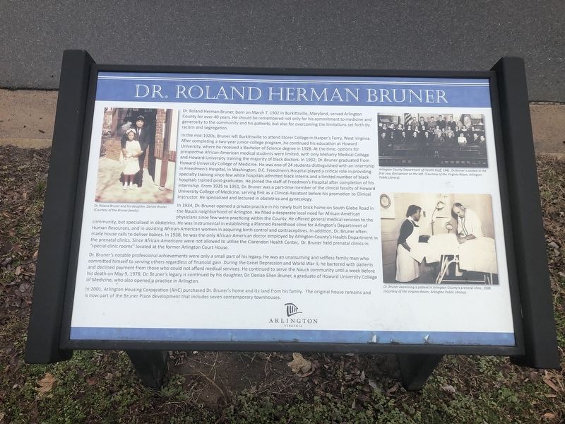 Dr. Roland Herman Bruner Marker image. Click for full size.