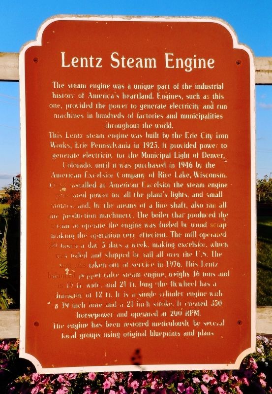 Lentz Steam Engine Marker image. Click for full size.