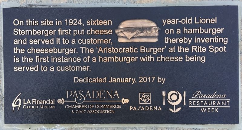Invention of the Cheeseburger Marker image. Click for full size.