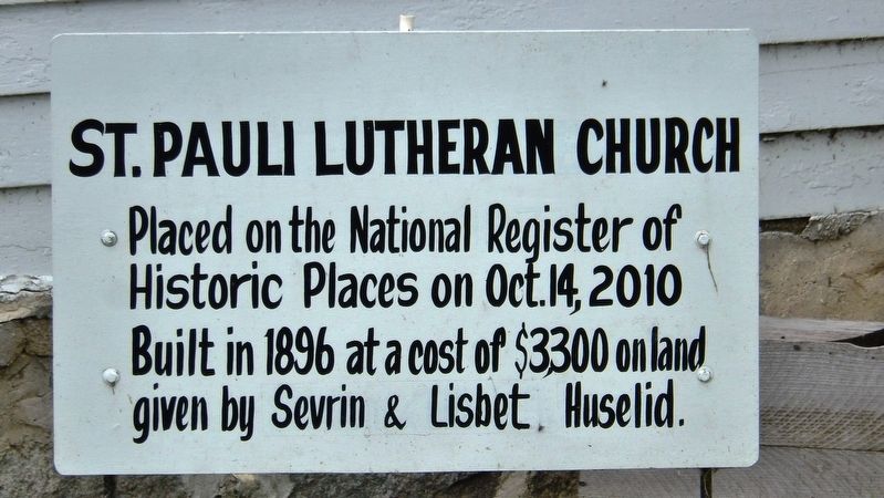 St. Pauli Lutheran Church Marker. Click for full size. St. Pauli Lutheran Church Marker image. Click for full size.