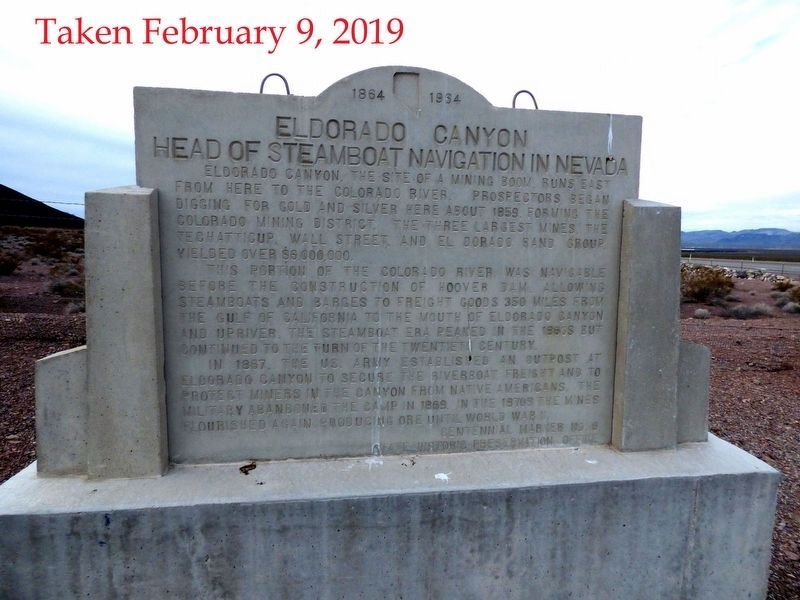 Eldorado Canyon Marker replaced image, Touch for more information