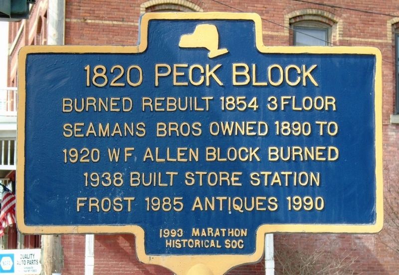 1820 Peck Block Marker image. Click for full size.