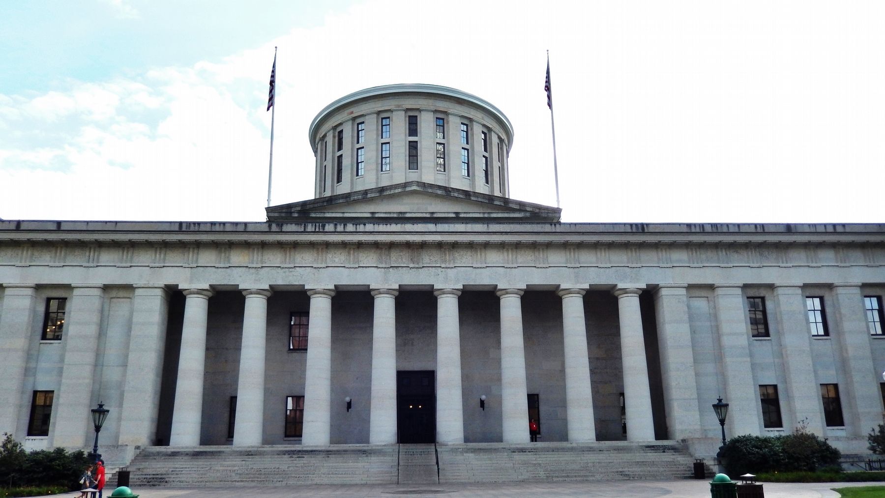 Ohio Statehouse (<i>west side view; marker is hidden behind column from this angle</i>) image. Click for full size.