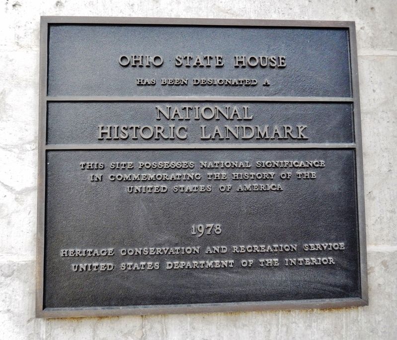 Ohio State House National Historic Landmark Plaque image. Click for full size.