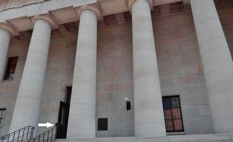 Ohio State House NHL Plaque (visible on wall, just to the left of west entrance). Click for full size. Ohio State House NHL Plaque (visible on wall, just to the left of west entrance) image. Click for full size.