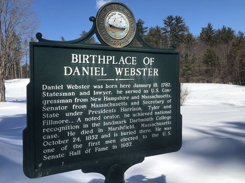 Birthplace of Daniel Webster Marker. Click for full size. Birthplace of Daniel Webster Marker image. Click for full size.