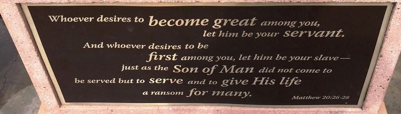 Mathew 20: 26-28. Click for full size. Mathew 20: 26-28 image. Click for full size.
