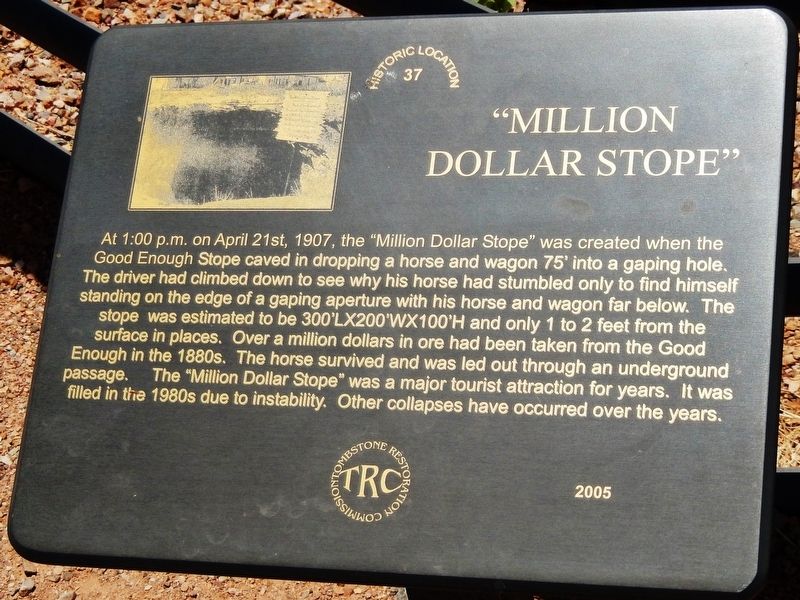 Million Dollar Stope Marker image. Click for full size.
