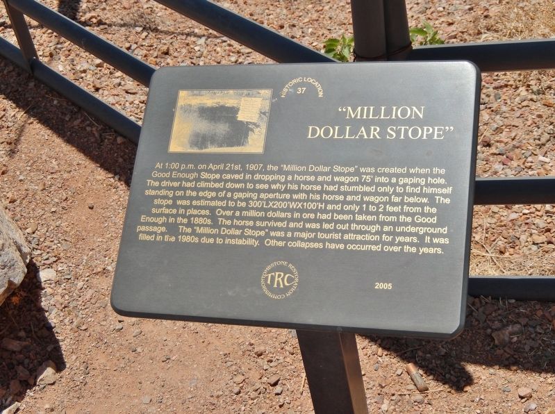 Million Dollar Stope Marker. Click for full size. Million Dollar Stope Marker image. Click for full size.