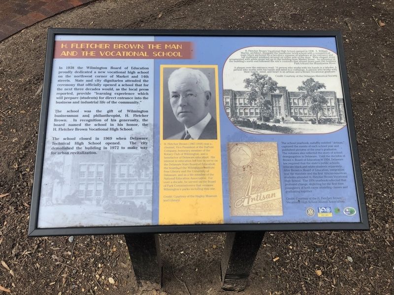 H. Fletcher Brown: The Man and the Vocational School Marker image. Click for full size.
