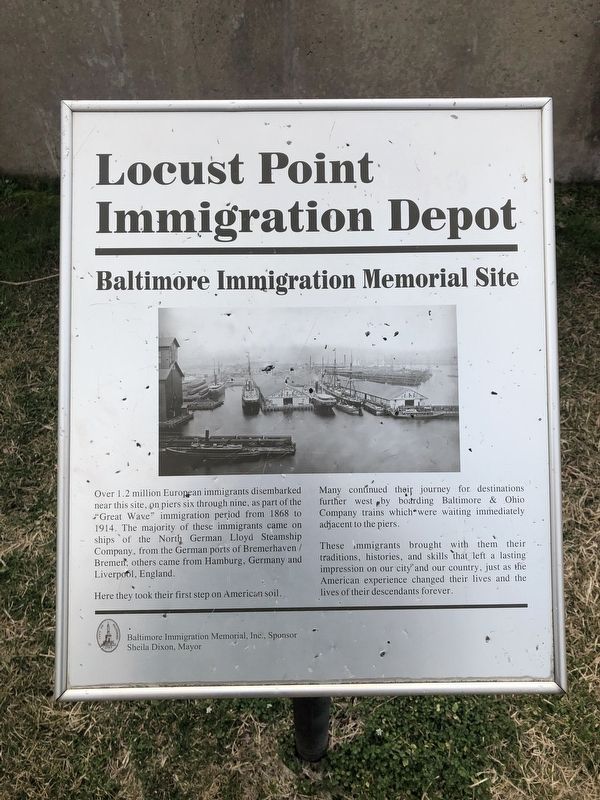 Locust Point Immigration Depot Marker image. Click for full size.