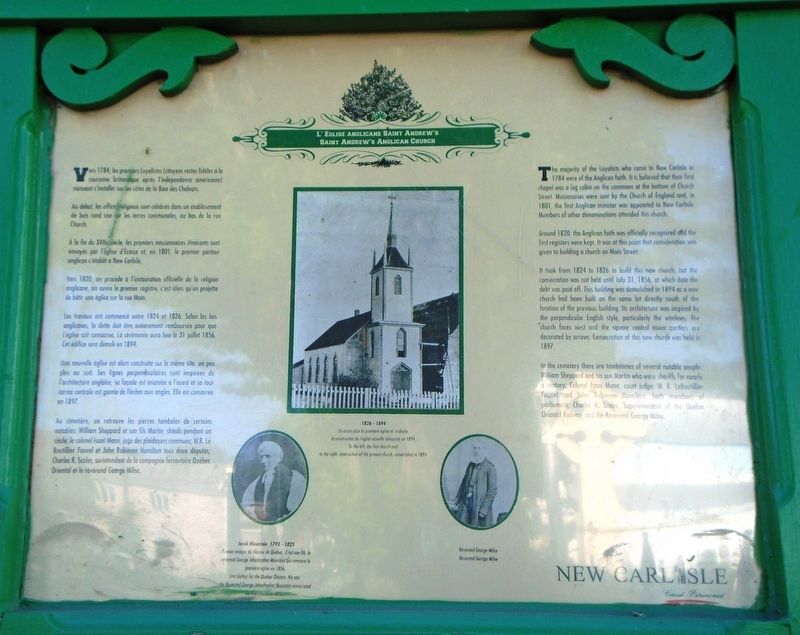L'Eglise anglicane Saint Andrew's Anglican Church Marker. Click for full size. L'Eglise anglicane Saint Andrew's Anglican Church Marker image. Click for full size.