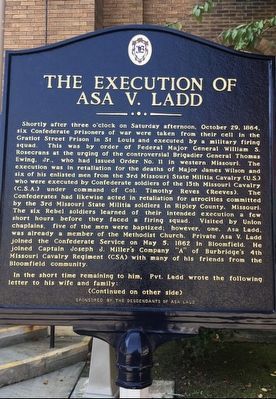 The Execution of Asa V. Ladd Marker image. Click for full size.