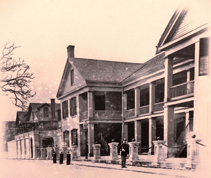 Marker detail: St. Francis Barracks circa 1890 image. Click for full size.