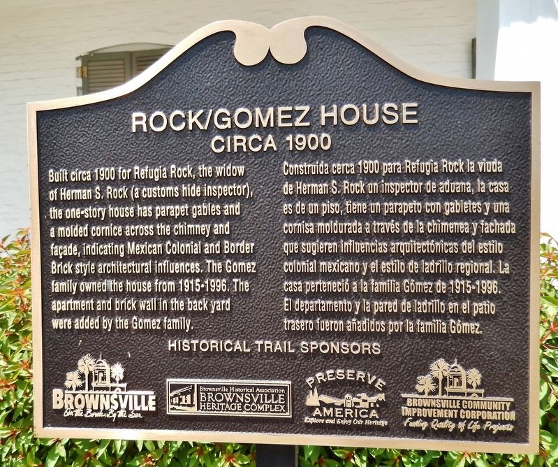 Rock/Gomez House Marker image. Click for full size.