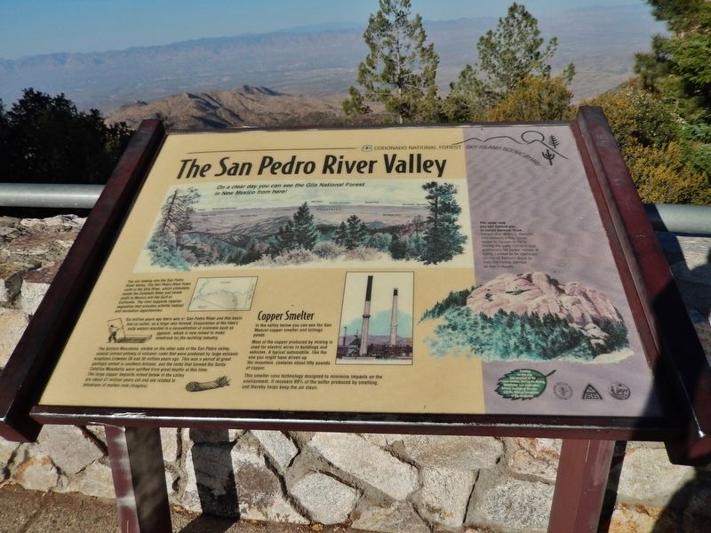 The San Pedro River Valley Marker (<i>wide view</i>) image. Click for full size.