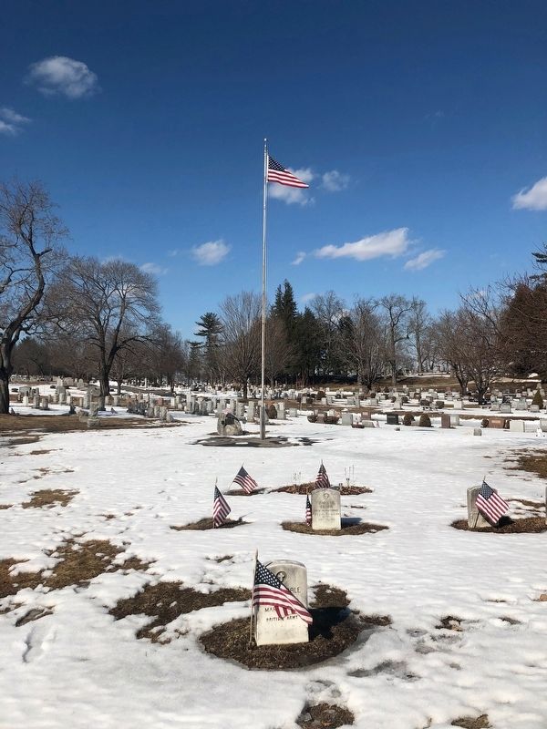 Dedicated to Honor Marker looking northerly from unnamed cemetery road. Click for full size. Dedicated to Honor Marker looking northerly from unnamed cemetery road image. Click for full size.