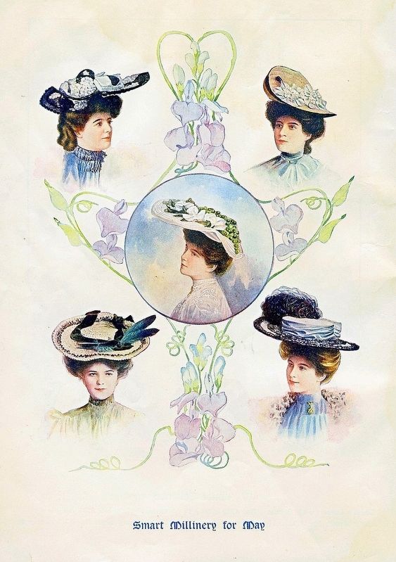 Smart Millinery for May 1905 image. Click for full size.
