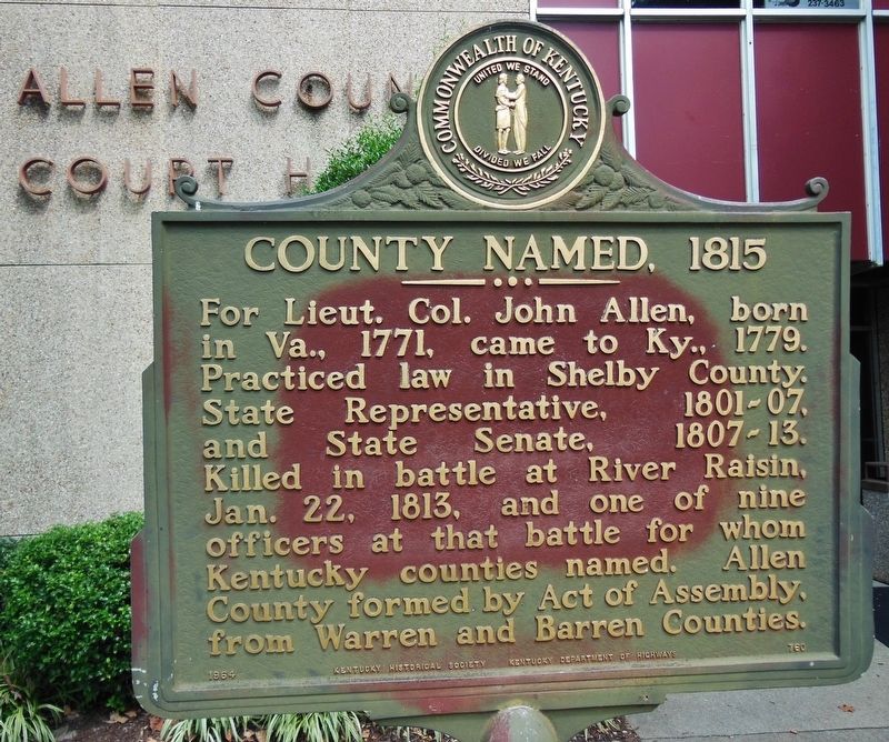 County Named, 1815 Marker image. Click for full size.