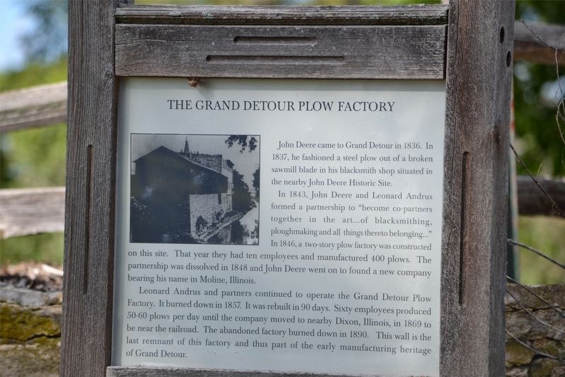 The Grand Detour Plow Factory Marker. Click for full size. The Grand Detour Plow Factory Marker image. Click for full size.