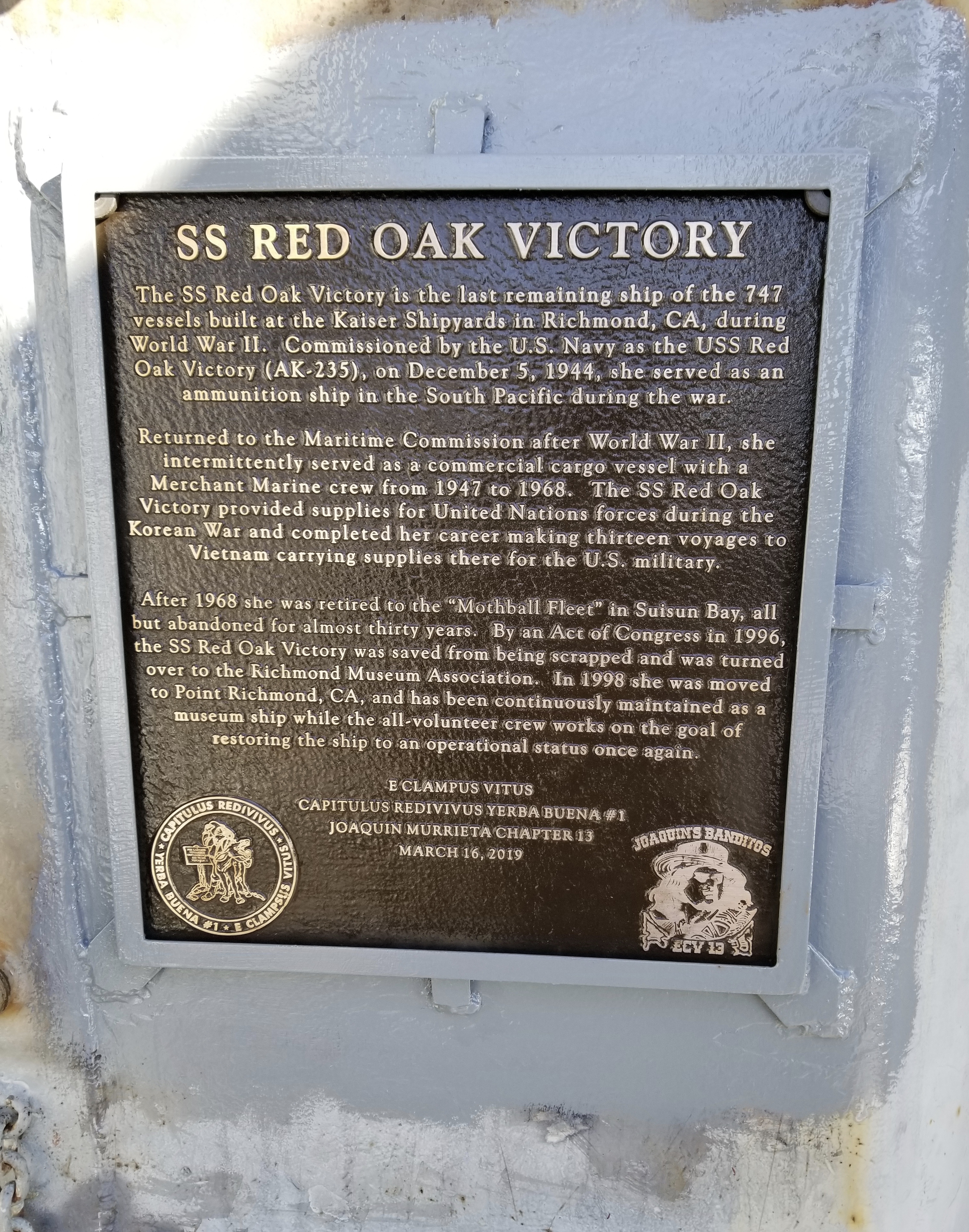 SS Red Oak Victory Marker