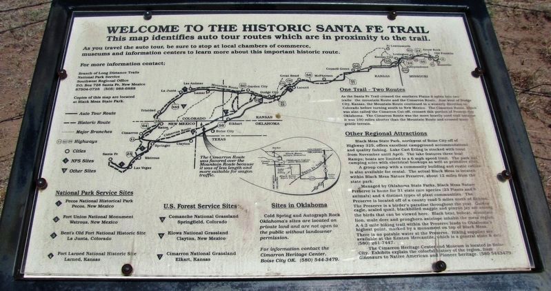 Welcome to the Historic Santa Fe Trail (<i>center panel</i>). Click for full size. Welcome to the Historic Santa Fe Trail (<i>center panel</i>) image. Click for full size.