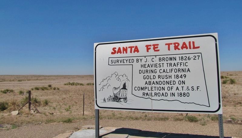Santa Fe Trail (<i>related Santa Fe Trail sign near this marker</i>). Click for full size. Santa Fe Trail (<i>related Santa Fe Trail sign near this marker</i>) image. Click for full size.