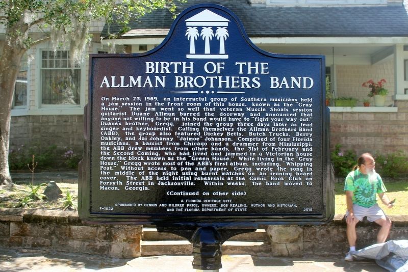 Birth of the Allman Brothers Band Marker Side 1 image. Click for full size.
