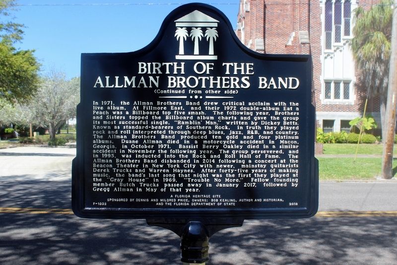 Birth of the Allman Brothers Band Marker Side 2. Click for full size. Birth of the Allman Brothers Band Marker Side 2 image. Click for full size.