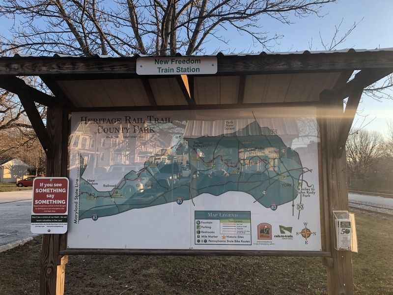 Nearby map with a map of Heritage Rail Trail County Park image. Click for full size.