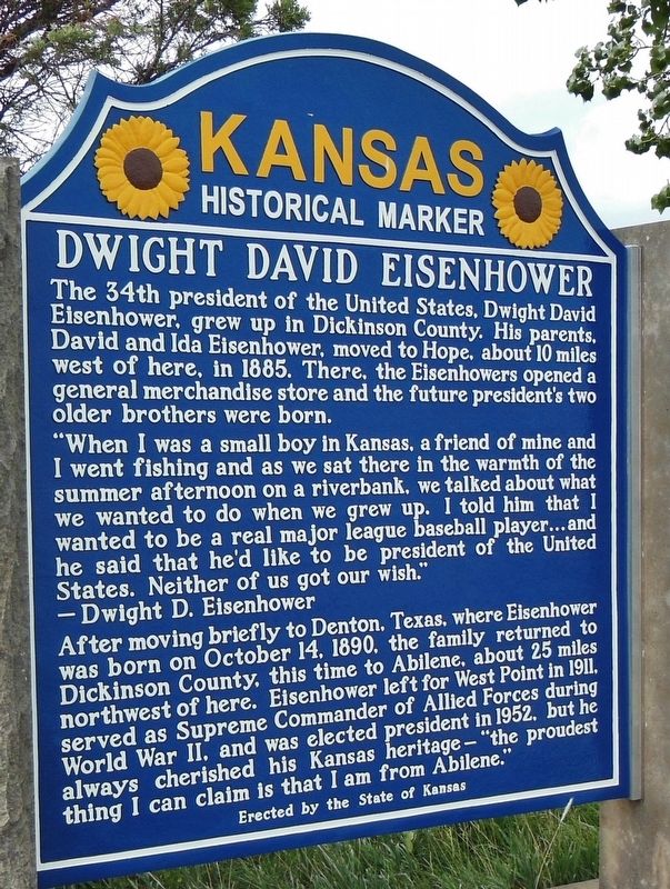 Dwight David Eisenhower Marker image. Click for full size.