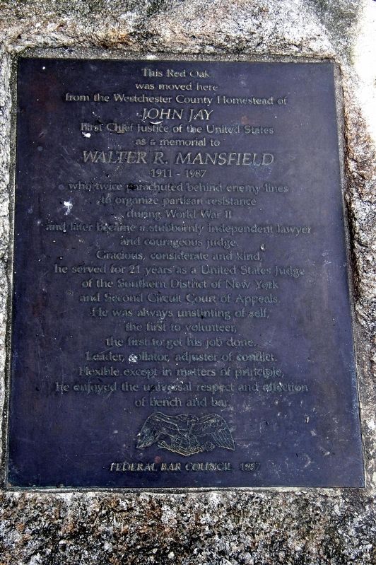 Judge Walter R. Mansfield Memorial image. Click for full size.
