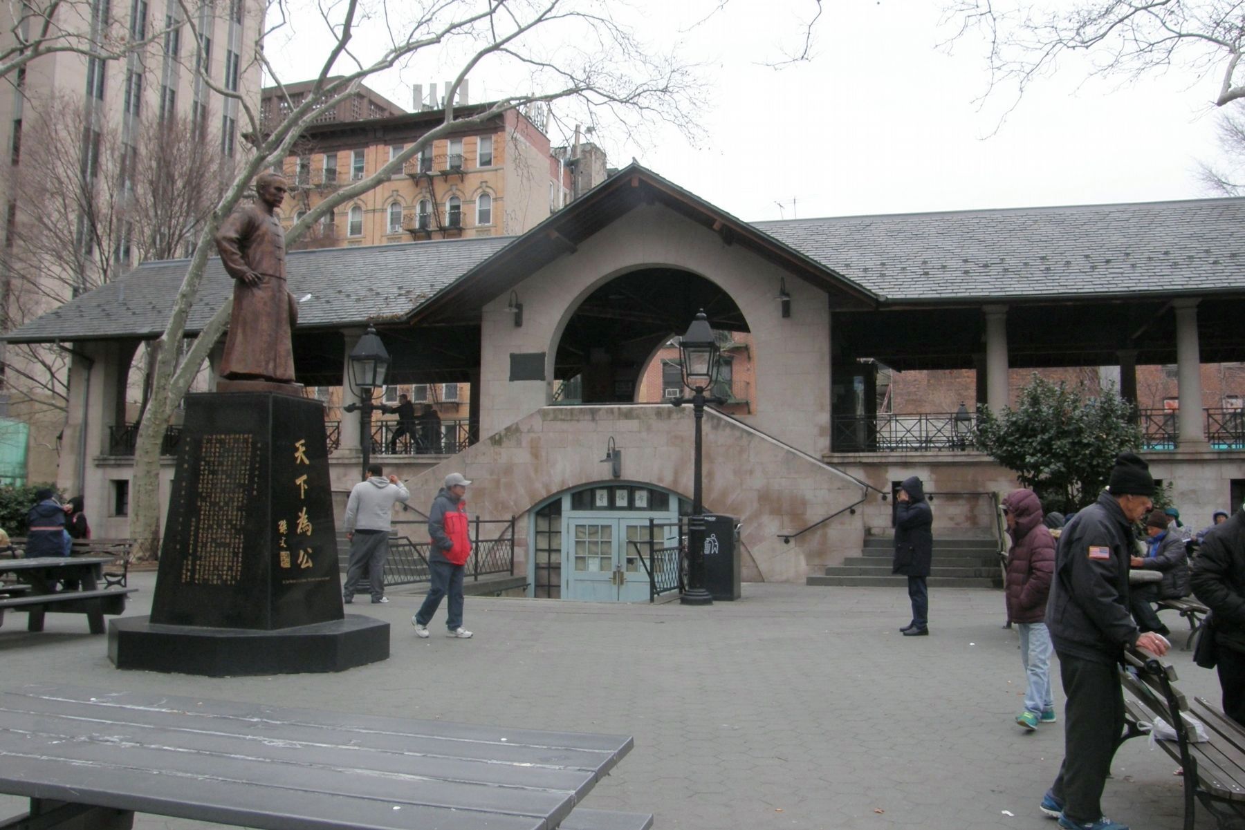 Dr. Sun Yat-sen statue in Columbus Park. Click for full size. Dr. Sun Yat-sen statue in Columbus Park image. Click for full size.